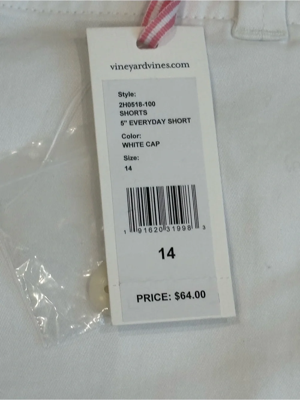Vineyard Vines White Cotton Bermuda Shorts, size 14 - Picture 2 of 3